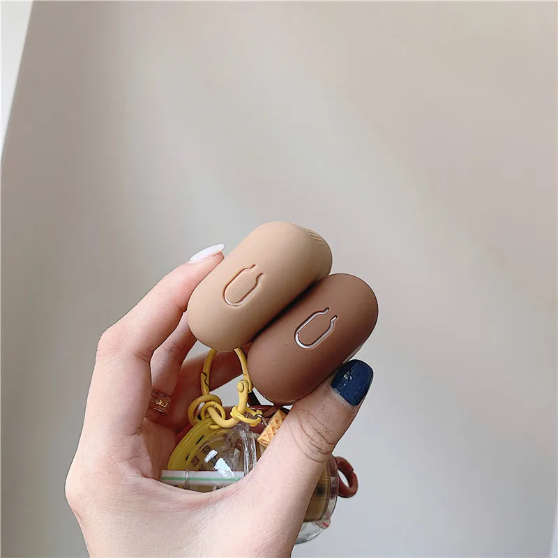 Силиконовый чехол с пузырями Boba чай пиво, подвеска Funda для Airpod чехол защитные чехлы из ТПУ Для Air Pods 2 1 брелок для девочек