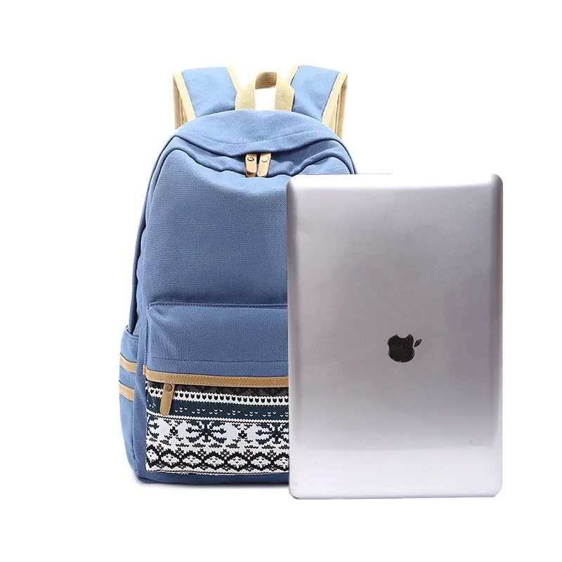 

Fashion Casual Canvas Backpack Students Floral-Print Simple College Style School Bag Wear-Resistant Large-Volume WOMEN'S Backpac