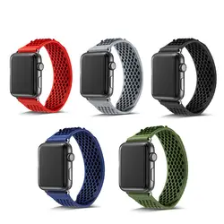 Серия Apple Watch, цветной мягкий силиконовый спортивный дышащий ремешок без пряжки 5 4 3 2 1 38 мм 42 мм iWatch, резиновый ремешок 40 мм 44 мм