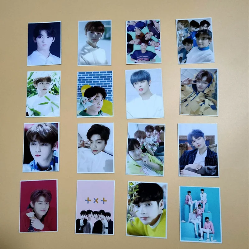New 16Pcs/setKPOP TXT Album Self Made Paper Lomo Card Photo Card Poster HD Photocard Fans Gift Collection