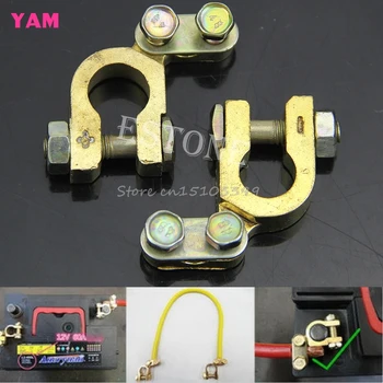 

2Pcs Replacement Auto Car Battery Terminal Clamp Clips Brass Connector Drop Ship