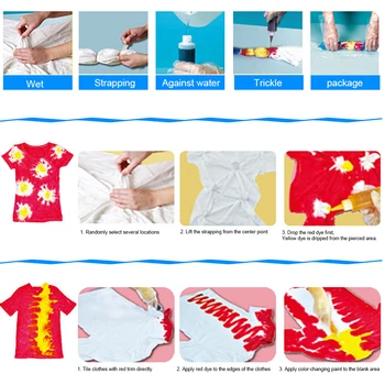 

DIY Craft For Art Cold Water Coloring Fabric Permanent Hand Work With Rubber Band Textile Paints Tie Dye Kit 24 Colors
