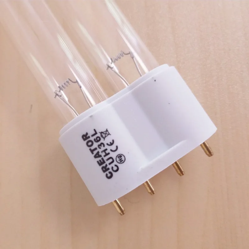 2 pack 55W 4 контактный 2G11 Базовая ультрафиолетовая бактерицидная лампа замена для УФ