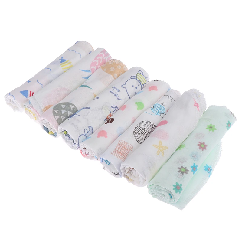 

1PC Handkerchief Square Fruit Cartoon Pattern Towel Washed Muslin Cotton Baby Infant Face Towel Wipe Cloth