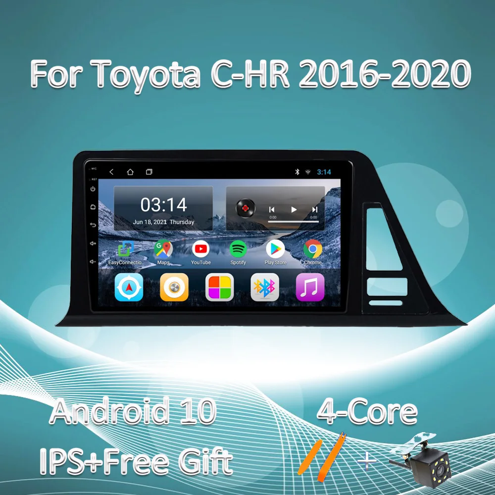 Четырехъядерный для Toyota C-HR CHR 2016-2020 автомобильное радио мультимедийный