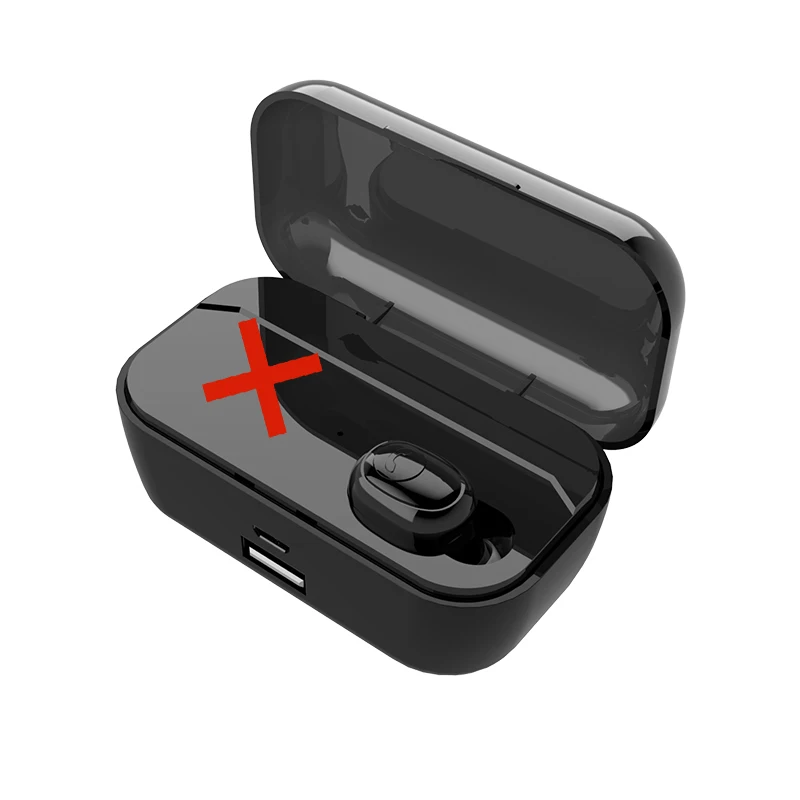 Single ear black G6S TWS Bluetooth 5,0, наушники, Беспроводная зарядка, гарнитура, басовые наушники, 8D стерео, 3500 мАч, мини спортивные наушники с микрофоном - Цвет: Single ear black