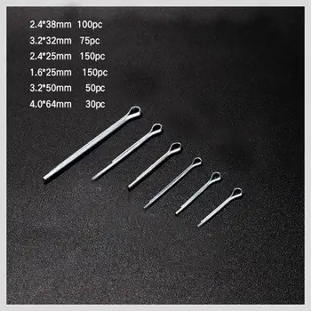 

555PCS/SET Professional Cotter Pin Split Pin Assortment Box Fixings Set In Organiser 6 Sizes 4-27