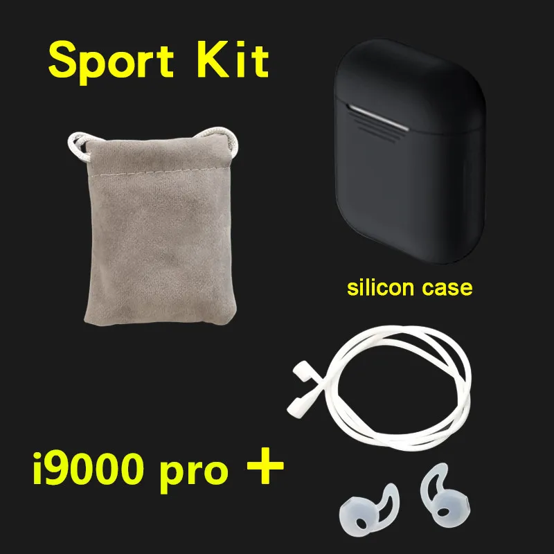 i9000pro kits black i9000 Pro TWS в ушной датчик Беспроводное зарядное устройство наушники gps для Iphone Android PK 1536U i90000 pro i100000 tws - Цвет: i9000pro kits black