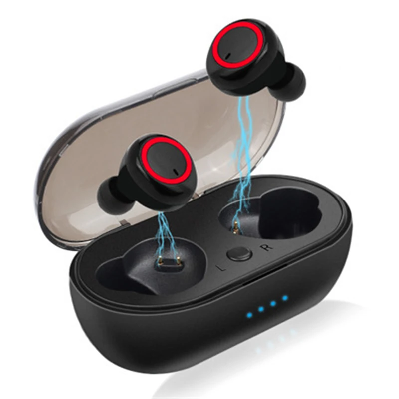 Briame Bluetooth 5,0 наушники TWS беспроводные наушники Blutooth наушники Handsfree спортивные наушники игровая гарнитура телефон - Цвет: Black-Red