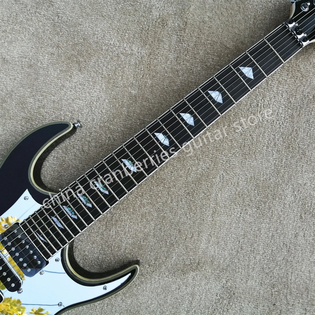 CUSTOM SHOP, Классическая модель, высокое качество, 7 струн Iban электрогитара, черная гитара, реальные фотографии