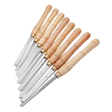 HSS Токарный станок долото инструменты для токарной обработки древесины с деревянной ручкой деревообрабатывающий инструмент 8 видов высокоскоростной стальной токарный станок долото инструмент