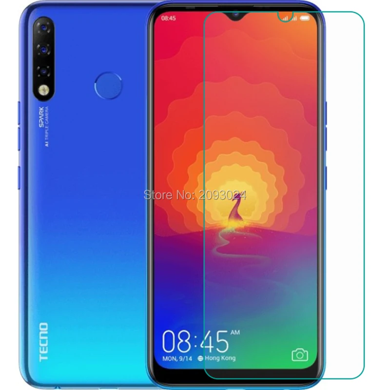 Закаленное стекло для Tecno Spark 4 Air Cases стеклянная ультратонкая прозрачная защитная