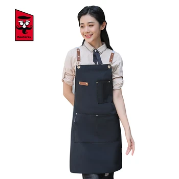 

New Waterproof Denim Apron Lace Up Unisex Cleaning Storage Apron Restaurant Hotel Cafe Bakery Barber Shop Chef Waiter Work Apron