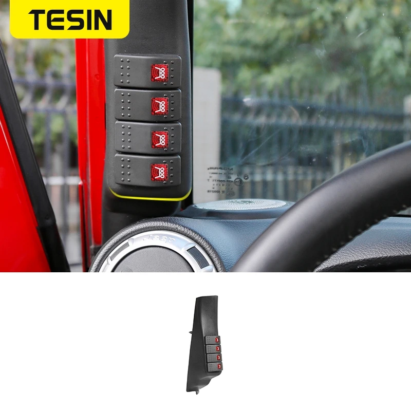 

Car Interior Mouldings for Jeep Wrangler JK 2011+ A Pillar 4 Switch Panel Pod With LED Light for Jeep Wrangler JK Accessories