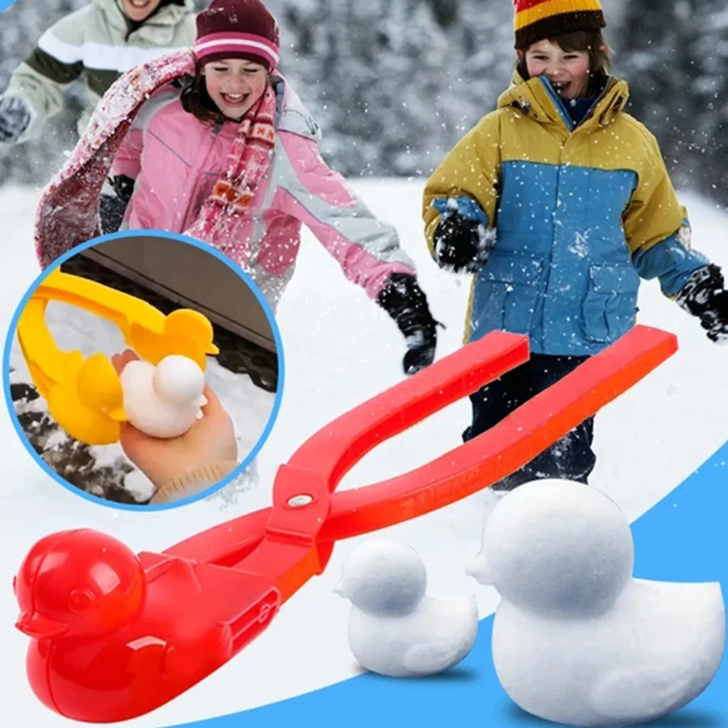 Outdoor Snowball Maker Clip Tool Duck Shaped Kids Winter Snow Sand Making Mold 