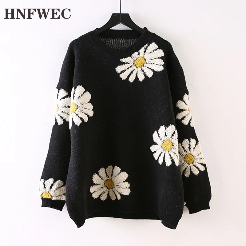 

Spring and Autumn 2020 O Neck Print Full Loose Sweaters for Women V469