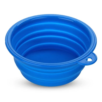 

Bowl Feeder Foldable Silicone Blue for Dog Cat Pet