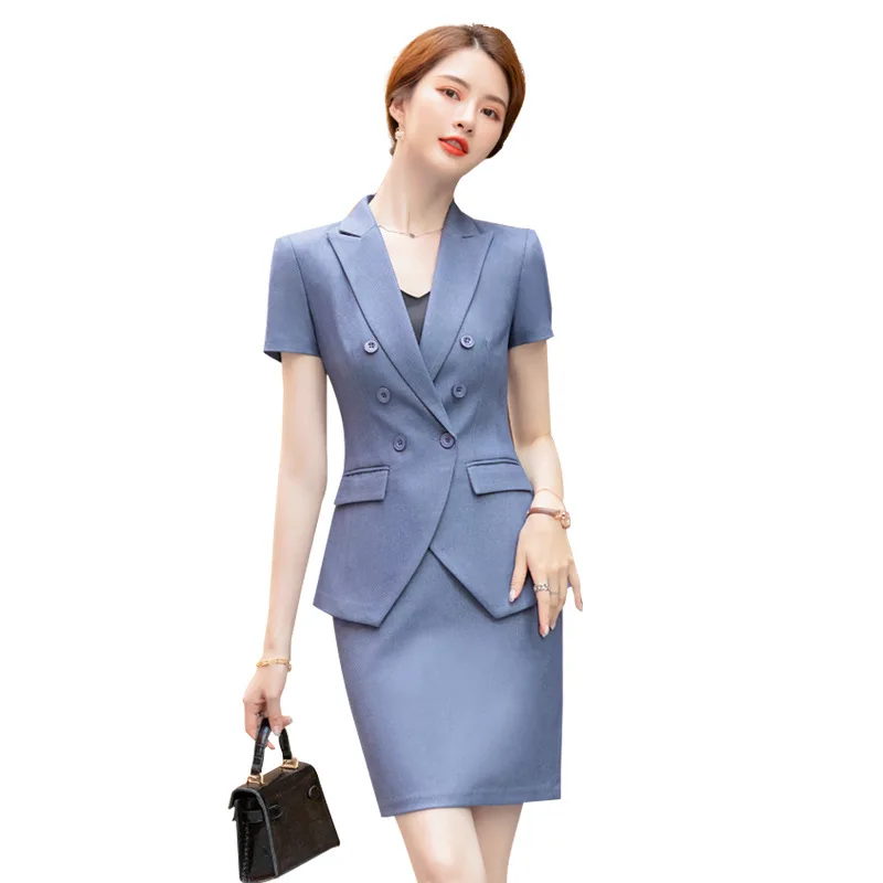 IZICFLY New Spring Summer Style Office Elegant Professional Ladies Suits Formal Set Skirt And Blazer Business Women Work Wear