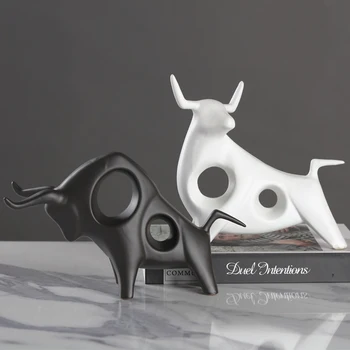 

MODERN CERAMIC WHITE BLACK RHINOCEROS ORNAMENT HOME LIVINGROOM TABLE FIGURINES CRAFTS HOTEL OFFICE DESKTOP FURNISHING DECORATION