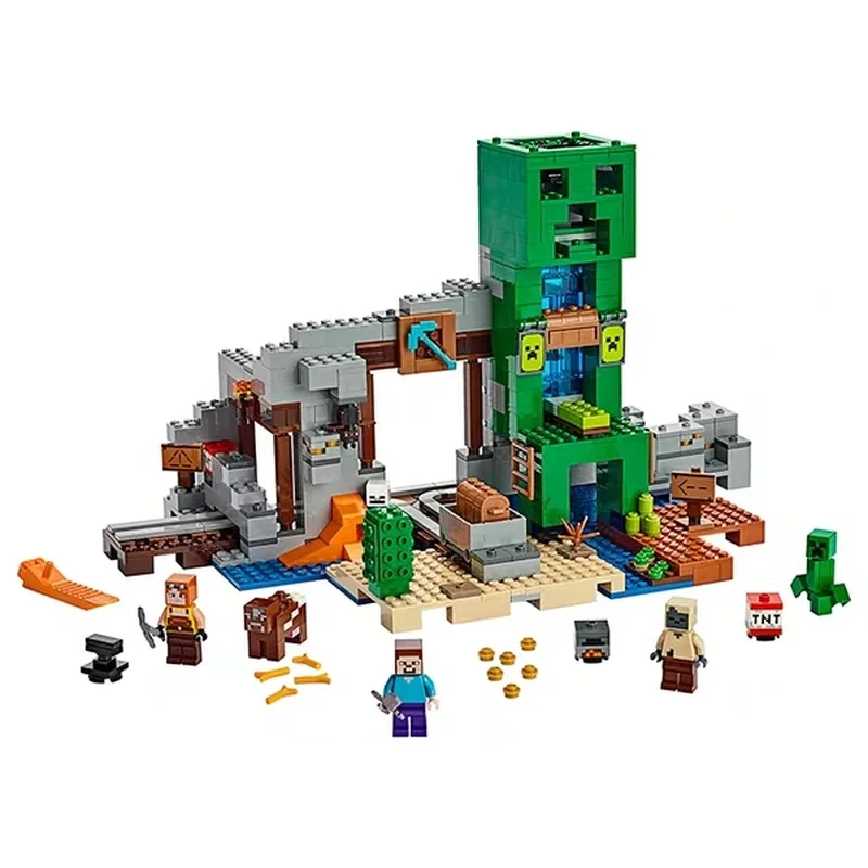 Price 2019 My World Compatible with Legoing Minecing 21155 Crawl By Mine Hole Treasure Hunt Building Blocks Toys for Children Gift