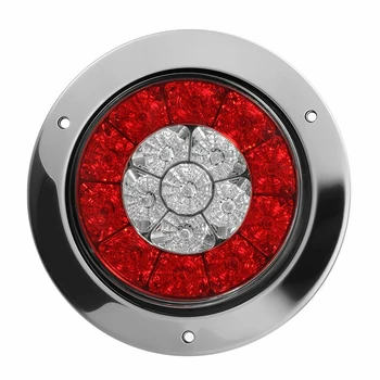 

Round Red/Amber 16-LED Truck Trailer Brake Stop Turn Signal Tail Lights