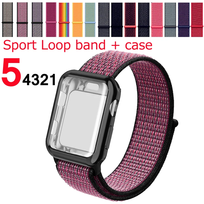 

Strap for Apple watch band case 5 4 44mm 40mm nylon Sport loop correa iwatch series 3 2 1 42mm 38mm for Apple watch accessories