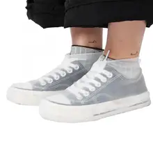 Белые утолщенные эластичные силиконовые резиновые водонепроницаемые бахилы для взрослых, противоскользящие защитные непромокаемые бахилы