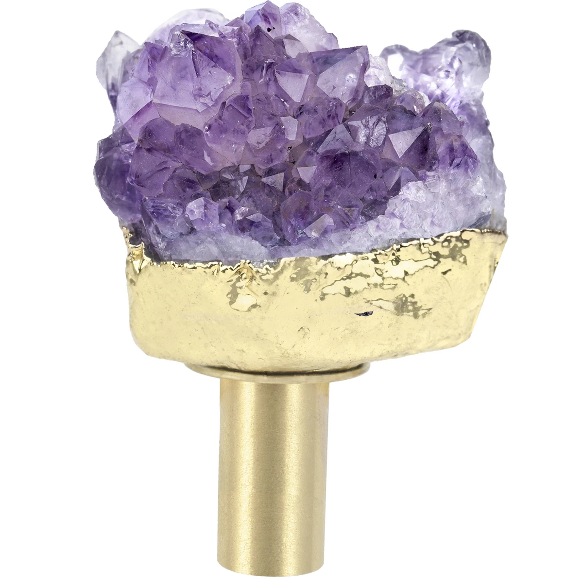 Natural Rough Amethyst Cluster Drawer Cabinet Pulls Knobs Dresser Cupboard Door Brass Handle Wall Hanging Hooks Furniture Decor