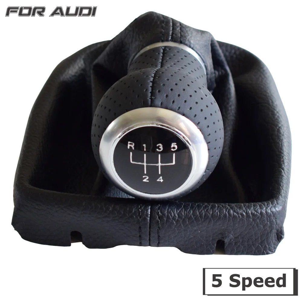 Подходит для Audi A4 B8 2008- для VW Passat CC 2009-2010 ручной 5 6 скоростей Рычаг переключения передач рычаг переключения передач с гетром - Название цвета: 5 Speed-Black