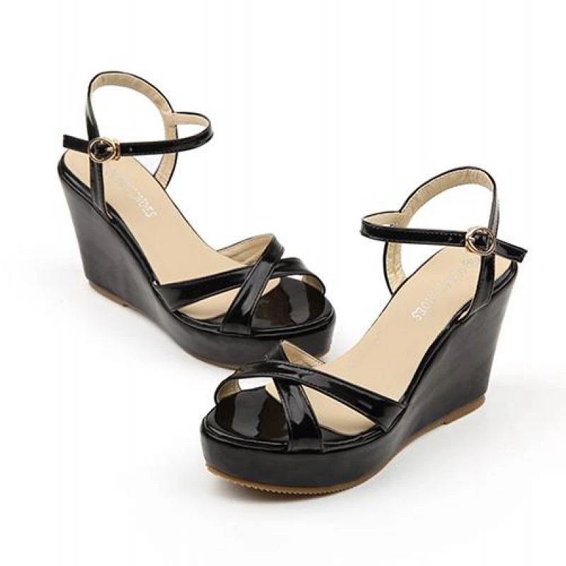 Wedge Heel Sandals Black Dressy Wedges Brigitte Wedge