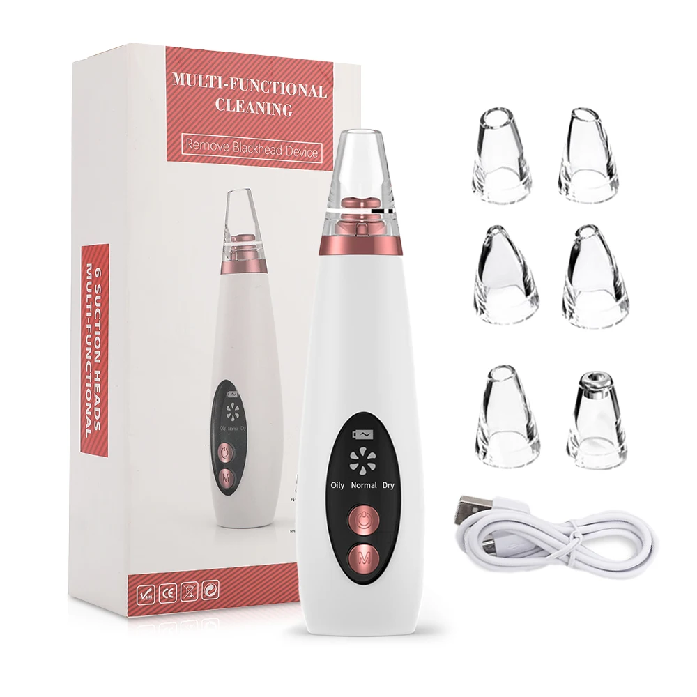 

USB Rechargeable Blackhead Remover Face Pore Cleansing Machine Pore Acne Pimple Remover Vacuum Suction Facial Beauty Machine
