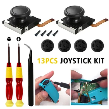 

13pcs Tri Wing Cross Screwdriver Repair Joystick Kit Thumb Stick Caps Controller Accessory Alloy Steel Analog For Switch Joy Con