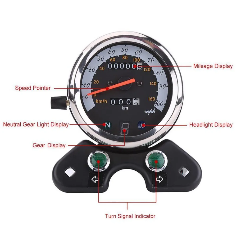 1 шт. мотоцикл спидометр тахометр Speedo метр для Suzuki кафе гонщик Высокое качество Черный 9,5 см одометр спидометр