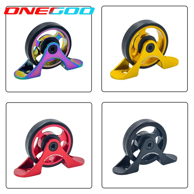 ONEGOO Easy Wheel For Brompton Folding Bike Sliding Fender Wheel Lightweight Aluminum Alloy Single Double Set 4Color bike wheelset,bicycle auxiliary wheels