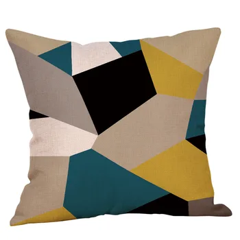 

Geometry pattern Cushion Geometric Printed pillowcases Linen cotton Pillow Sofa 45x45cm home decorative cushion наволочка hot