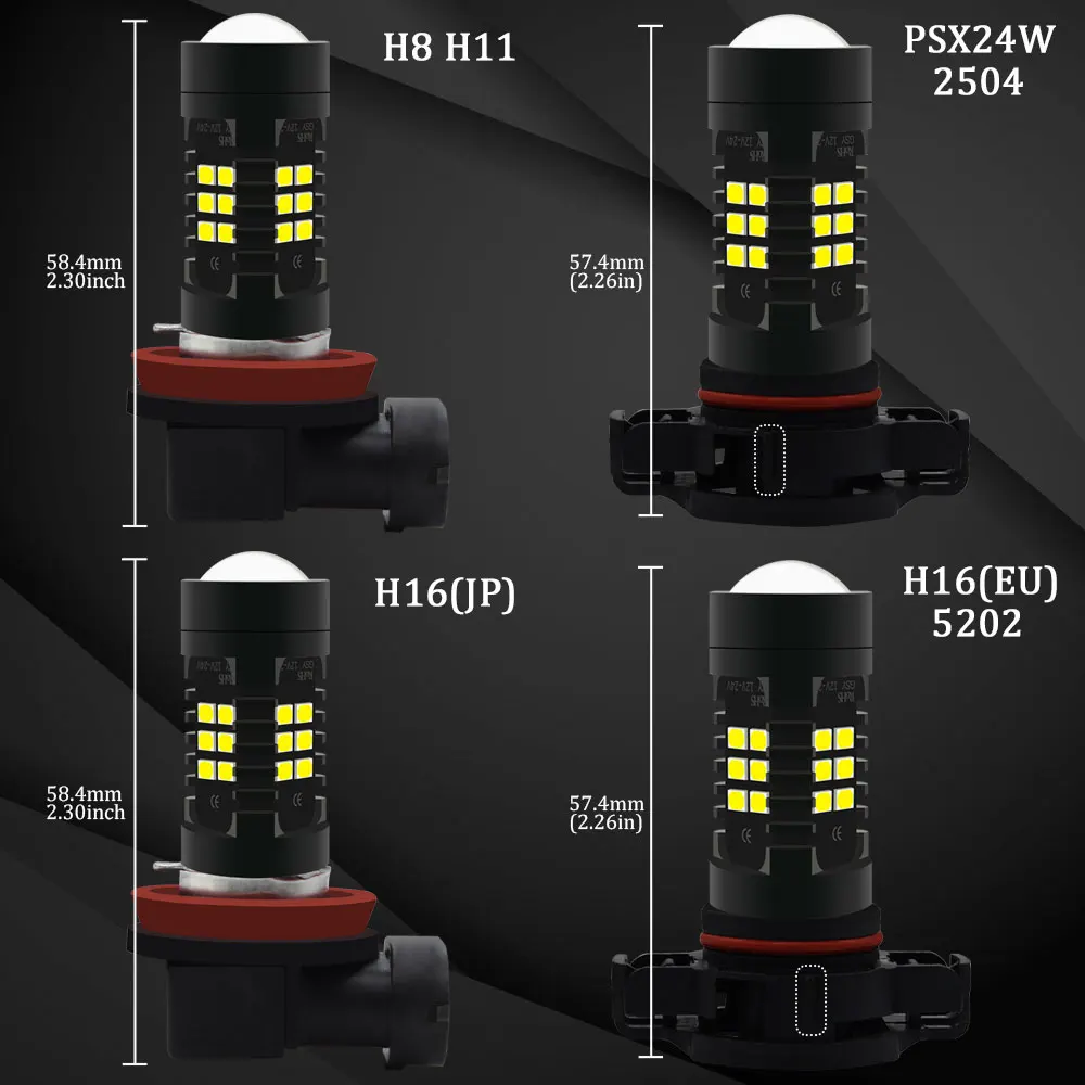 KAMMURI H8 H11 светодиодный 9005 HB3 9006 HB4 светодиодный лампы H10 P13W PSX26W PS19W H16 5202 PS X 24W Автомобильные противотуманные фары автомобили DRL для автомобильных фар