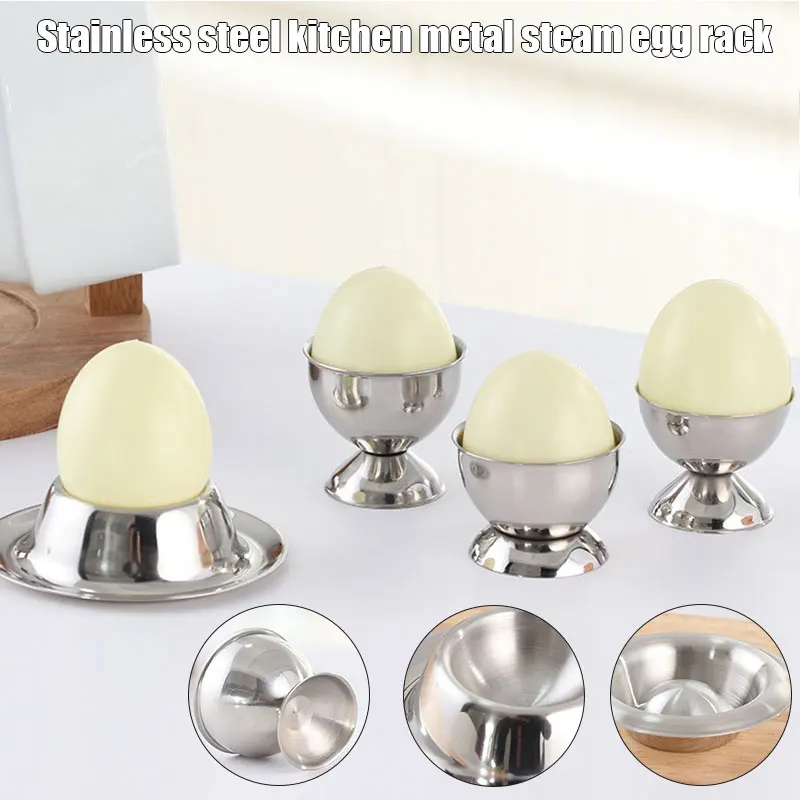 Egg Cup Egg Tray Stainless Steel Soft Boiled Egg Cups Holder Stand Dishwasher Safe Egg Tools Kitchen Tools  Gadgets