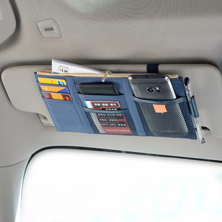 29*14cm Interior Accessories Auto Sunshade Cover Car Sun Visor CD Holder Phone Hanging Bag