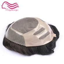 Тонкие моно с NPU человеческие накладные волосы заменить мужчин. t системы для мужской парик человеческие накладные волосы кружева и pu