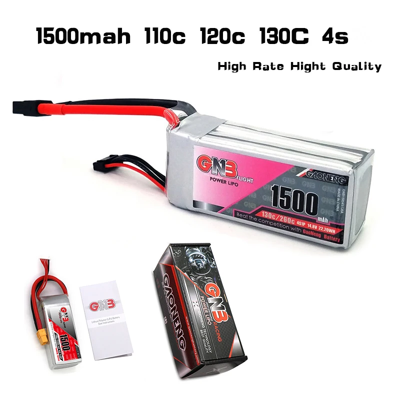 Высокая Скорость RC автомобиль 110C 120c 130C Lipo батарея Gaoneng GNB 14,8 V 1500mAh 4S Lipo батареи модели радиоуправляемого дрона аксессуары для мультикоптера