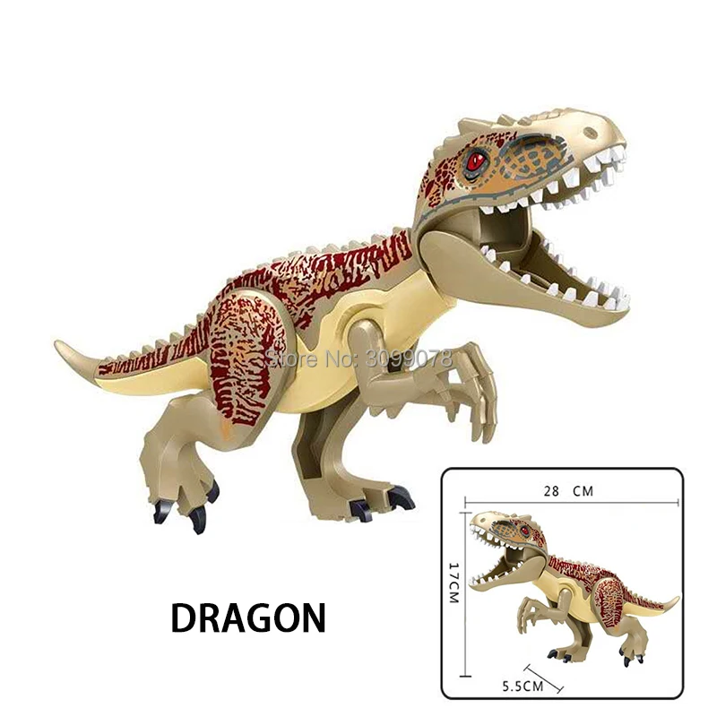 Строительные блоки фигурки динозавров кирпичи тираннозавр рекс динозавры для детей Dinosaurios Рождество - Цвет: K