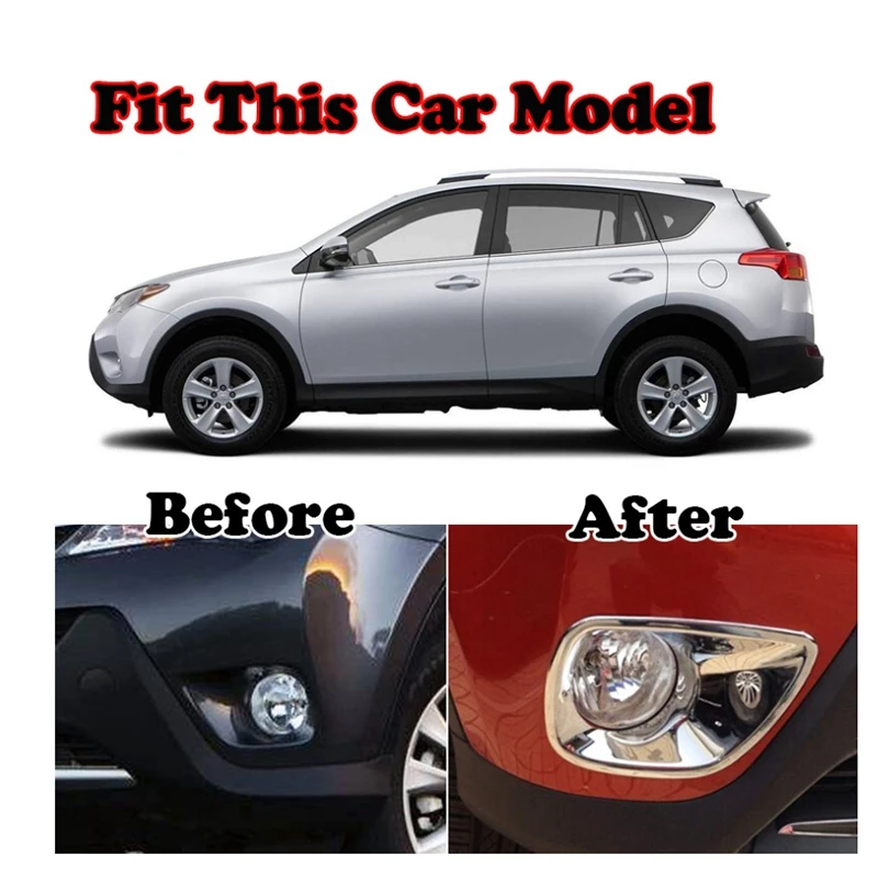 Для Toyota RAV4 RAV 4 2013 ABS Хромированная противотуманная фара Крышка лампы обрезная рамка внешние аксессуары