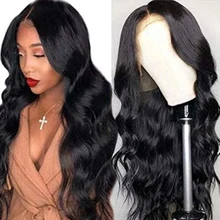 Парики из натуральных волос на кружевной основе 13 × 4 парики из натуральных волос волнистые волосы для черных женщин парик из натуральных волос