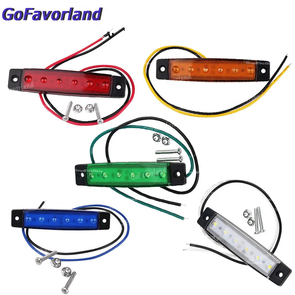 

24V 6 SMD LED Auto Car Bus Truck Lorry Side Marker Indicator low Led Trailer Light Rear Side Lamp Car External Lights DC LED