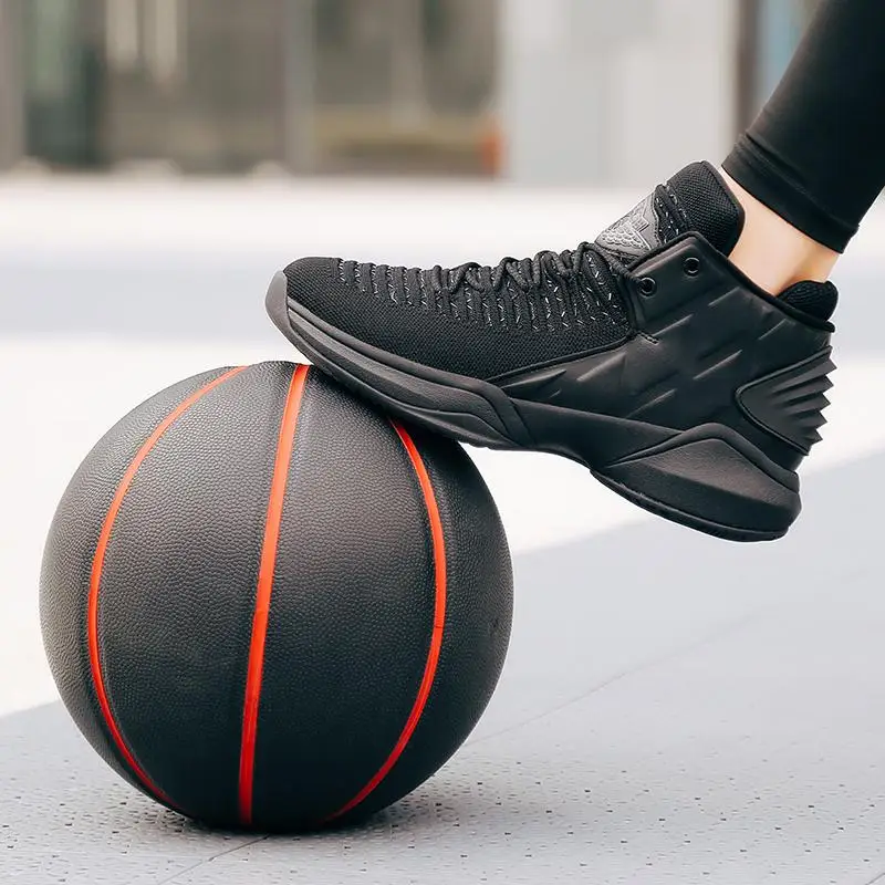 Men New Professional Basketball Shoes Breathable Antiskid And Wear Resistant Comfort Sport Shoes Sneakers - Цвет: Черный