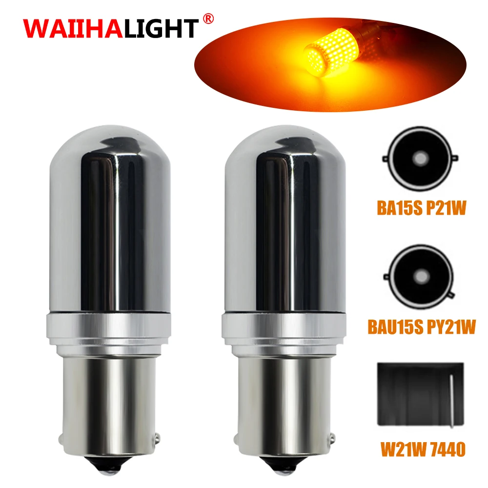 2 шт. T20 7440 W21W светодиодный поворотник светильник CanBus без ошибок 1156 BA15S P21W BAU15S PY21W