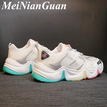 

Big Size Women's Shoes Women Air Mesh White Sneakers Light Ladies Flat Shoes Woman Lace Up Dad Shoes Female Wild Summer Shoe L25