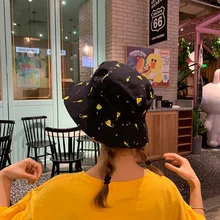 Рыбацкая шляпа Женская Весенняя и летняя дикая мультяшная Милая двухсторонняя шапка для бассейна туристическая уличная художественная Солнцезащитная шляпа от солнца