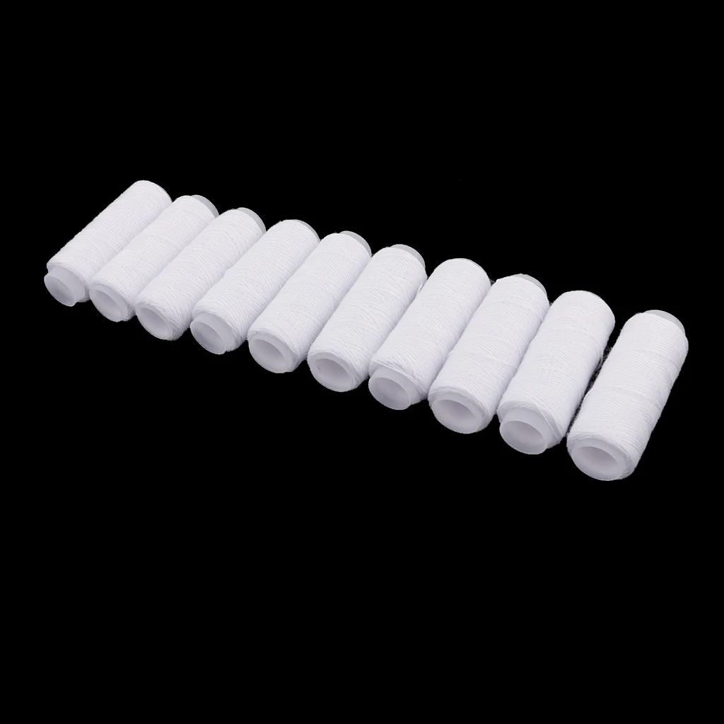 pure white 10 катушек толстые полиэфирные нитки домашние джинсы Сумка Обувь Кнопка швейная нить - Цвет: pure white