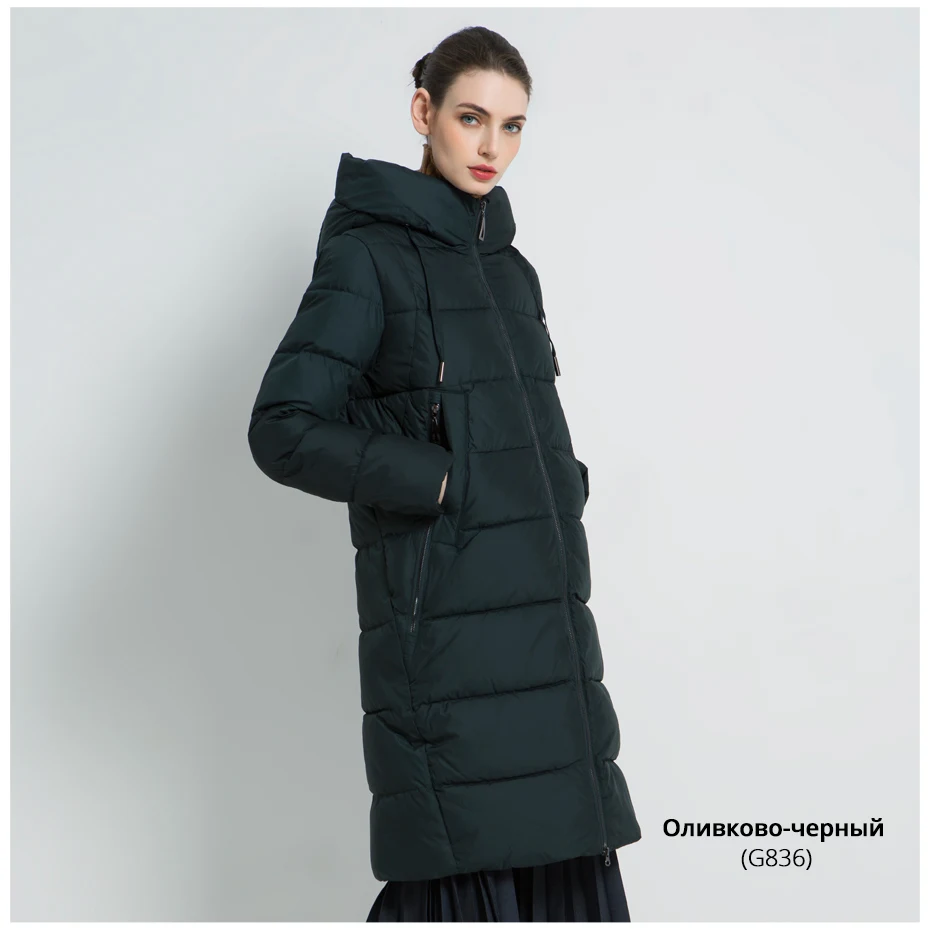 ICEbear New Winter Women's Jacket Long Female Coats Thick Warm Women's Fashion Jacket Brand Ladies Clothing GWD18238I